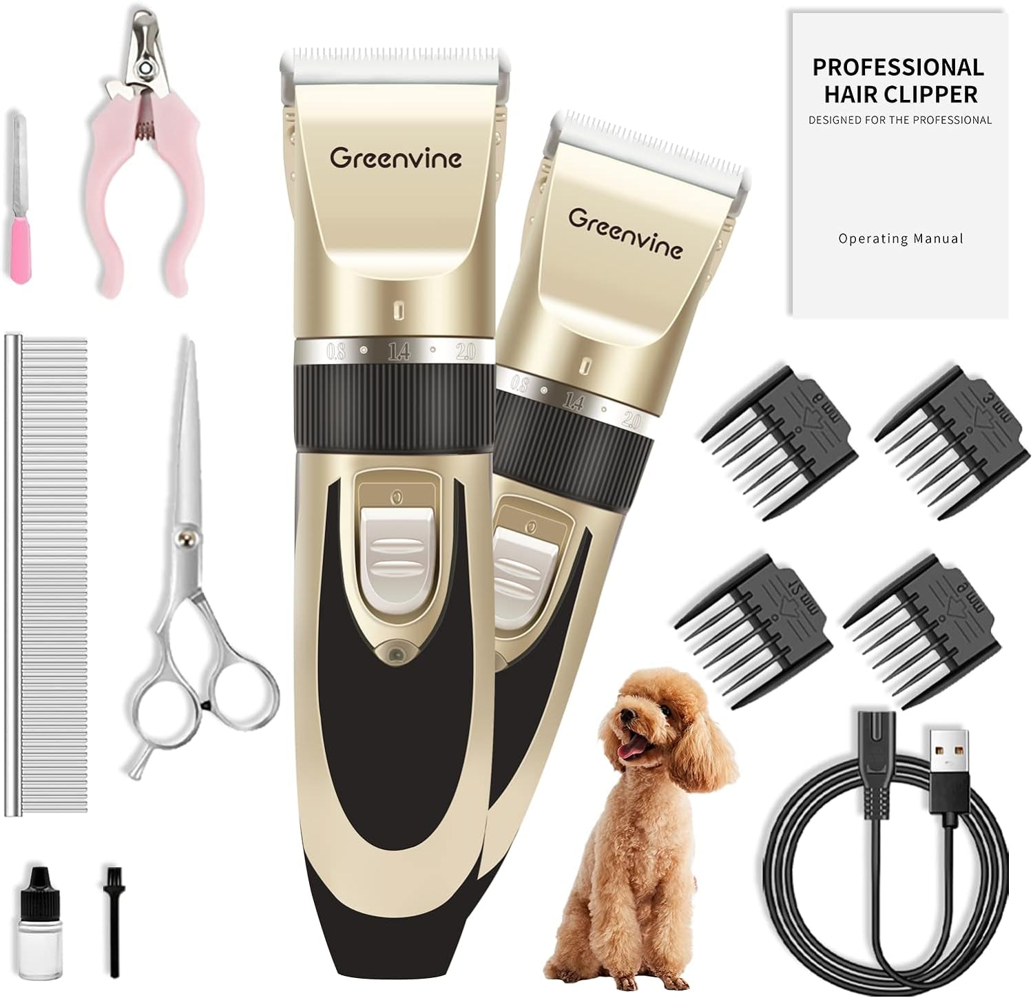  Dog Clippers: USB Rechargeable Grooming Kit for Pets!