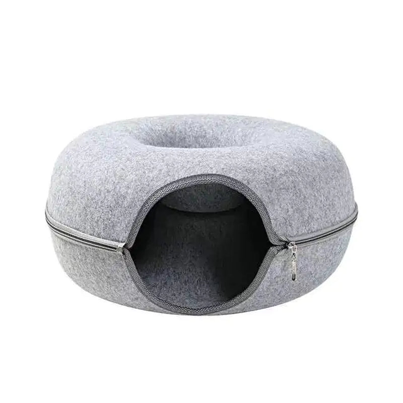 Luxury Wool Felt Cat Bed Tunnel – The Ultimate Interactive Pet Playground