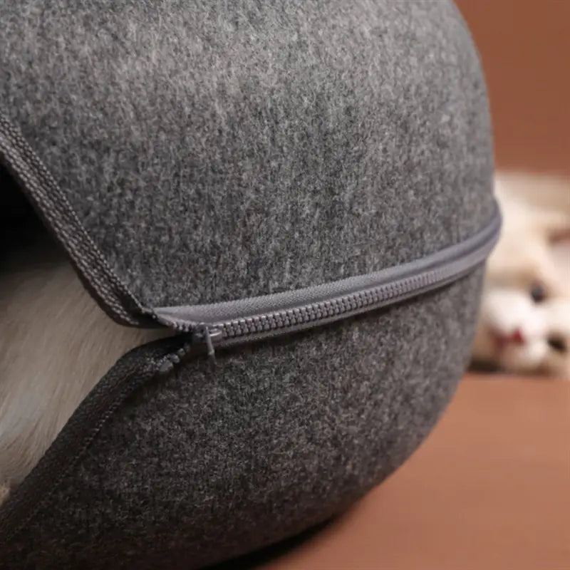 Luxury Wool Felt Cat Bed Tunnel – The Ultimate Interactive Pet Playground