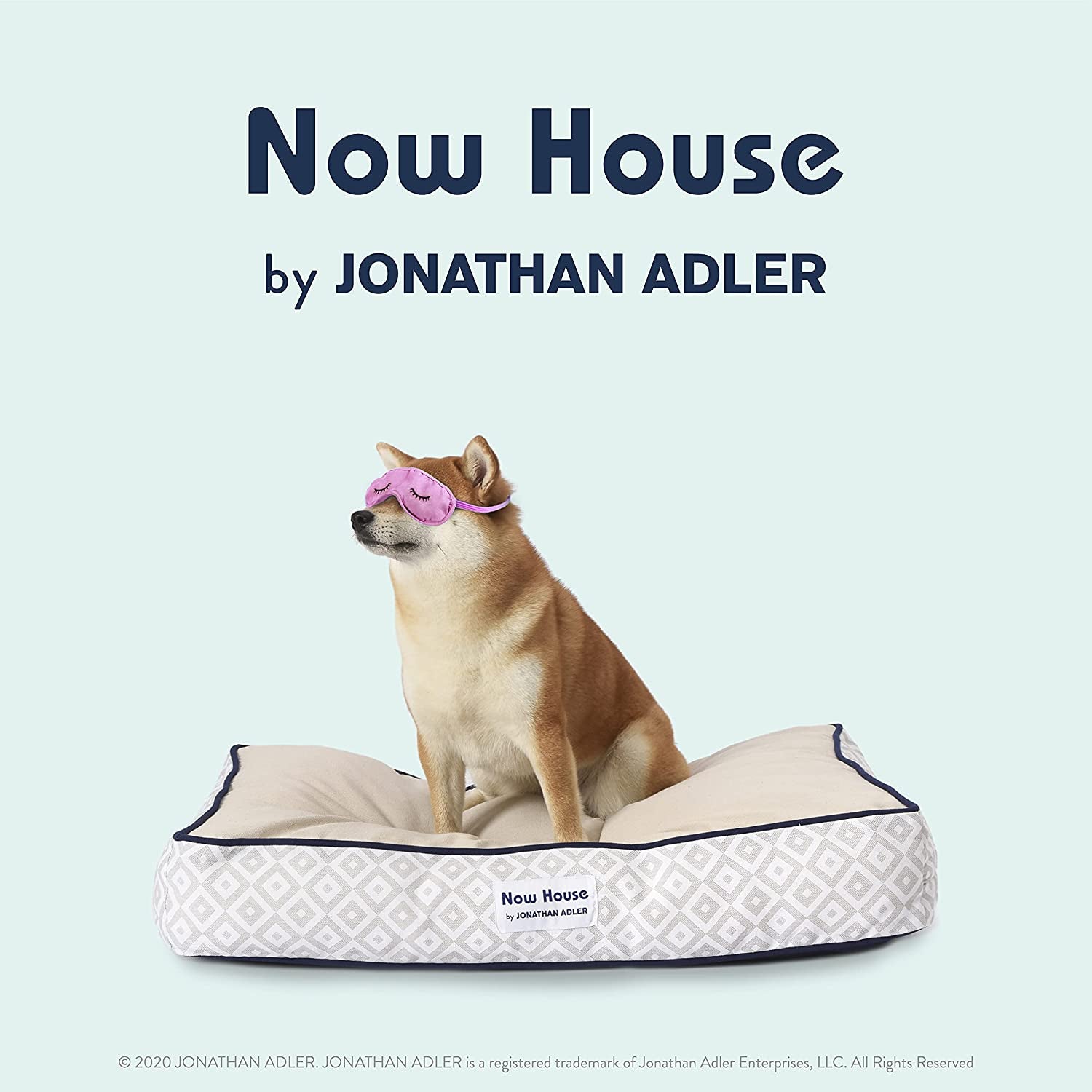 Now House for Pets by Jonathan Adler – Grey Diamond Cushion Dog Bed for Small Dogs | Washable & Cozy Design