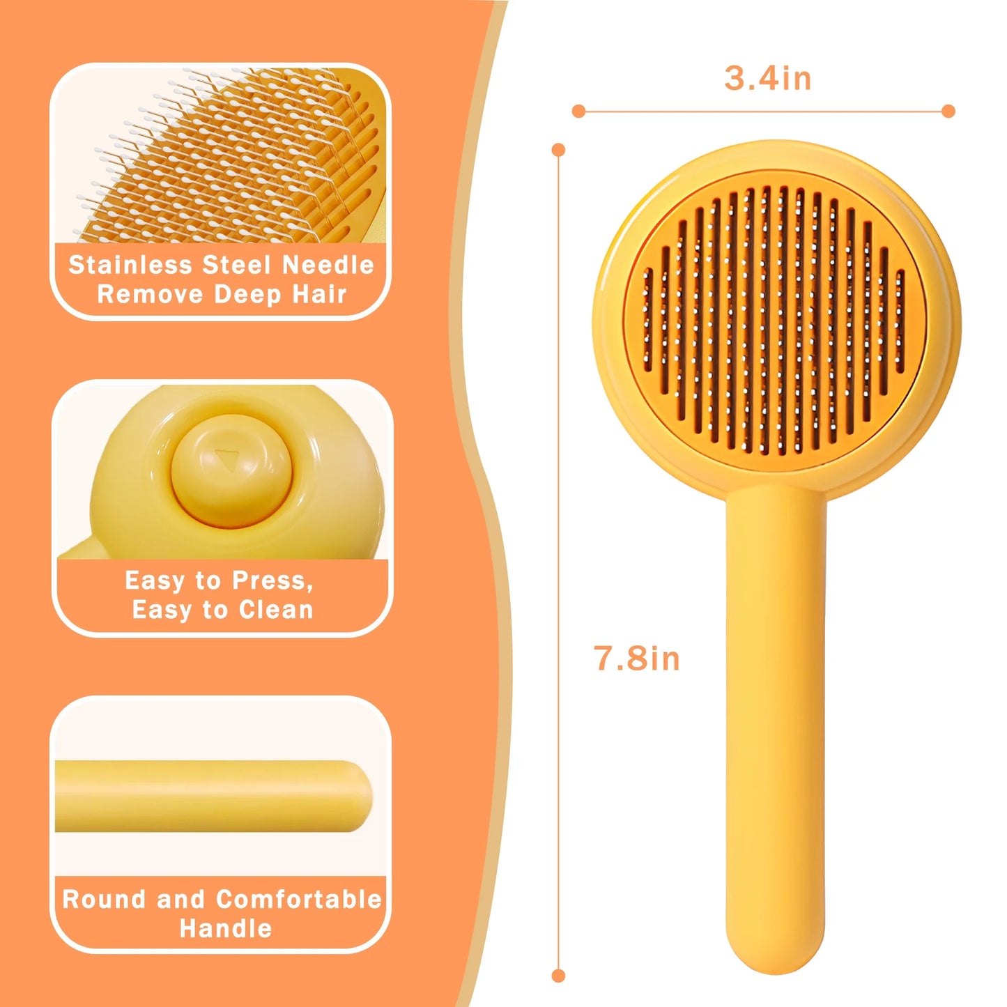 Massage & Groom: Resin-Protected Self-Cleaning Brush for Indoor Cats