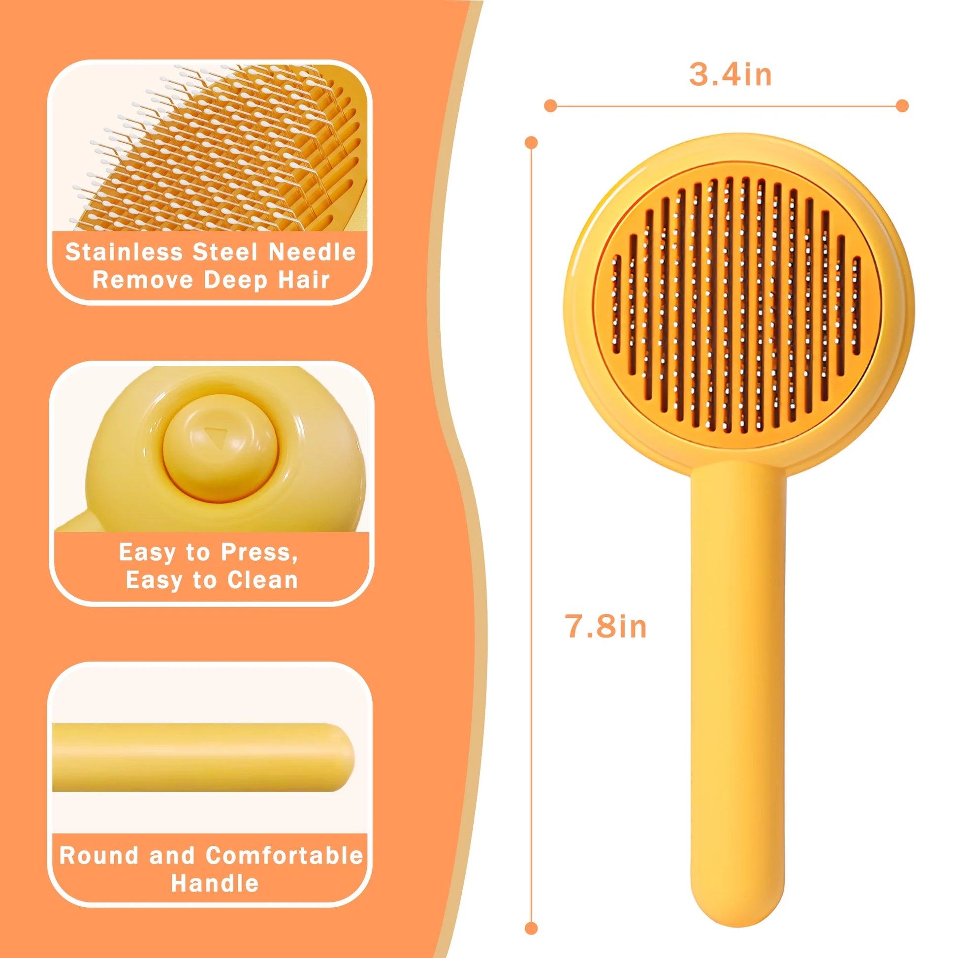 Massage & Groom: Resin-Protected Self-Cleaning Brush for Indoor Cats