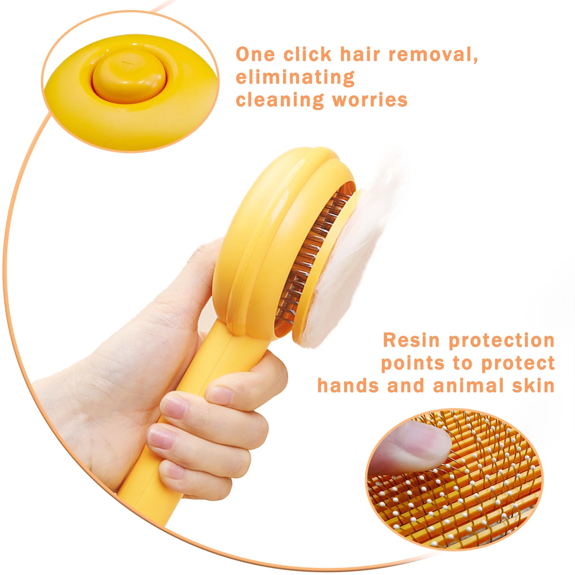 Massage & Groom: Resin-Protected Self-Cleaning Brush for Indoor Cats