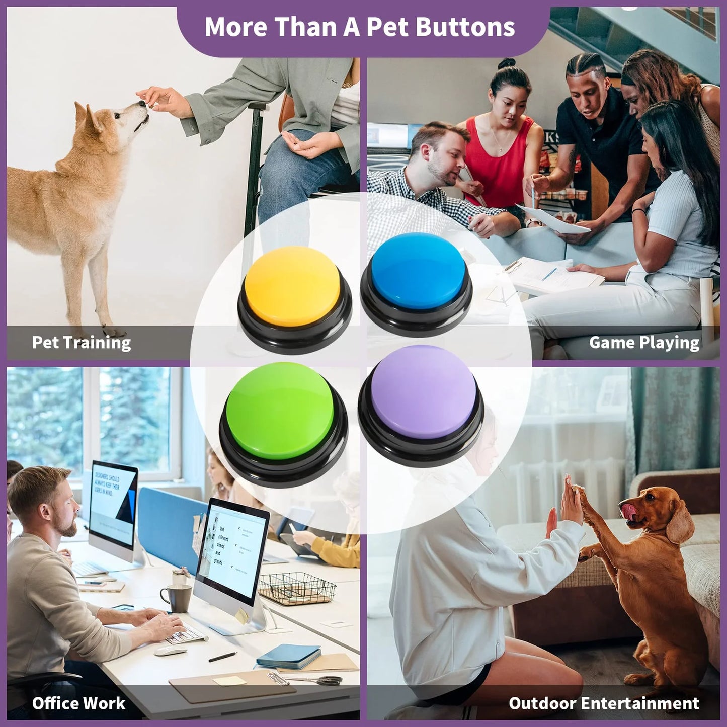 Recordable Pet Talking Button – Interactive Communication Toy for Dogs & Cats (1PC)