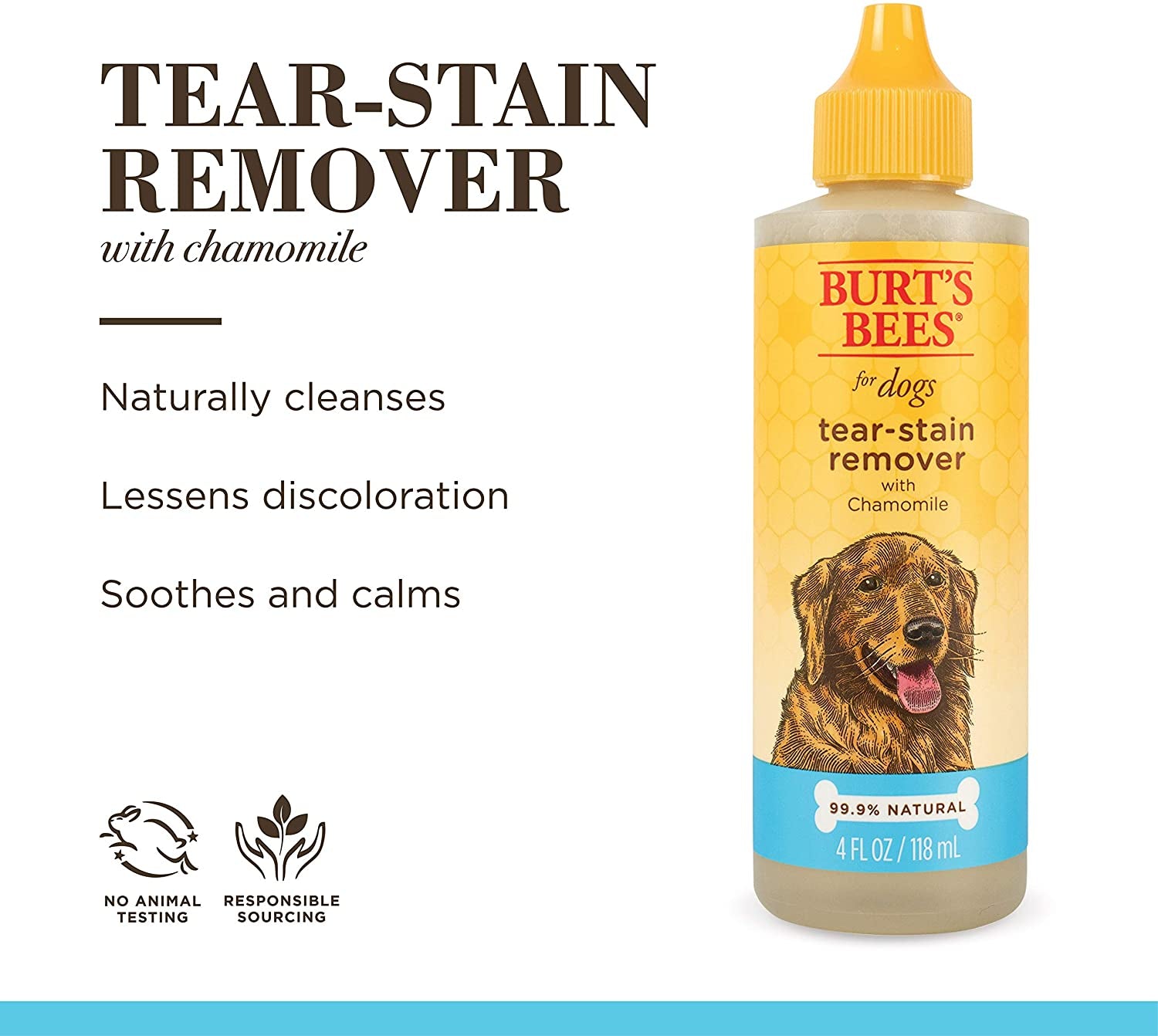 Tear Stain Remover for Dogs with Chamomile - Puppy & Dog Tear Stain Remover - Cruelty Free