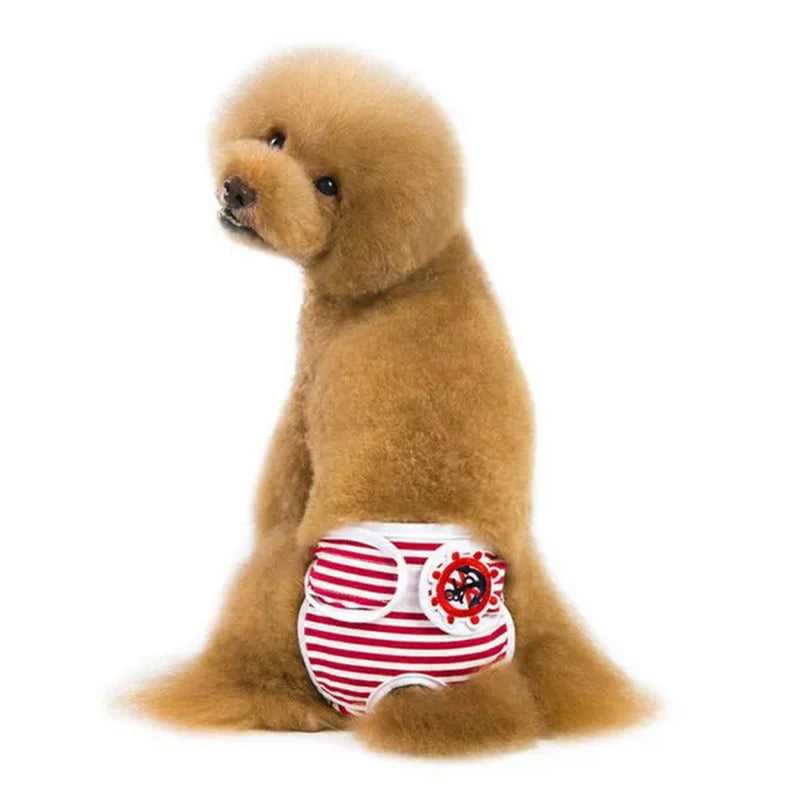 Cute Cotton Pet Sanitary Pants – Comfortable & Stylish Diapers for Dogs