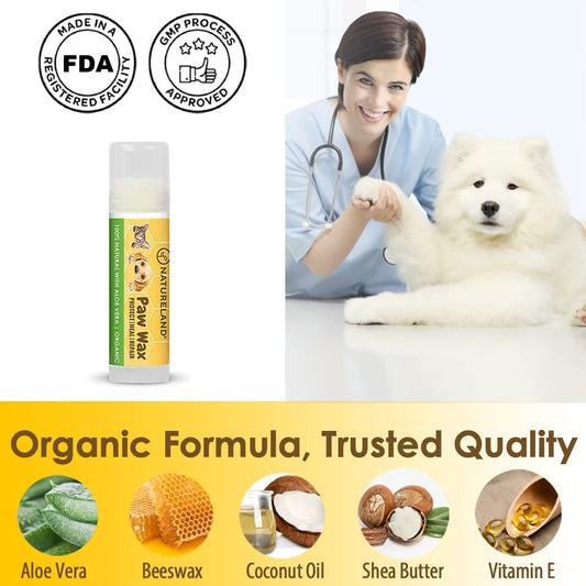 [8 OZ]  Organic Paw Wax for Dogs and Cats, Natural Outdoor Protection to Heal, Repair, and Protect Dry, Chapped, or Rough Pads, Helps Protects Paws on Snow, Sand, or Dirt (8 OZ)