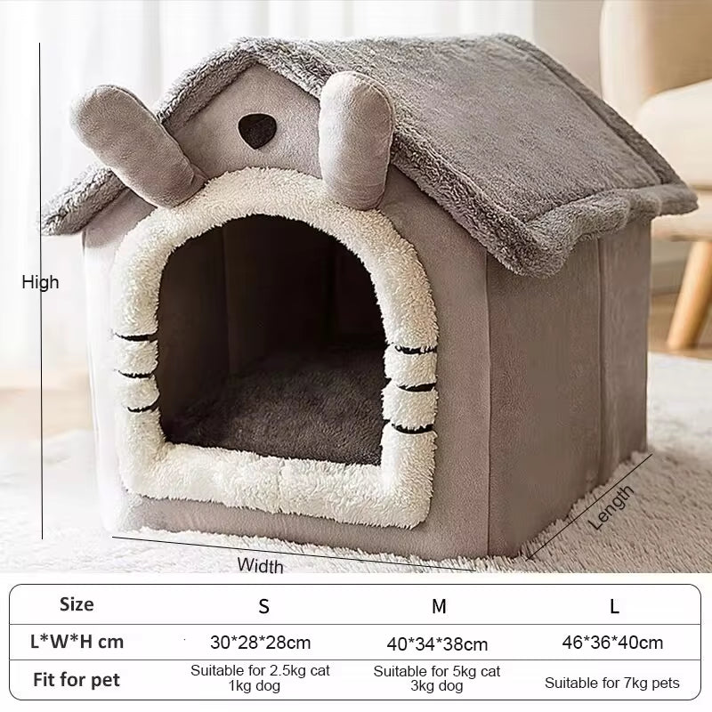 Ultimate Indoor Pet House – Soft, Cozy Dog & Cat Bed with Removable Cushion, Perfect for Pets of All Sizes