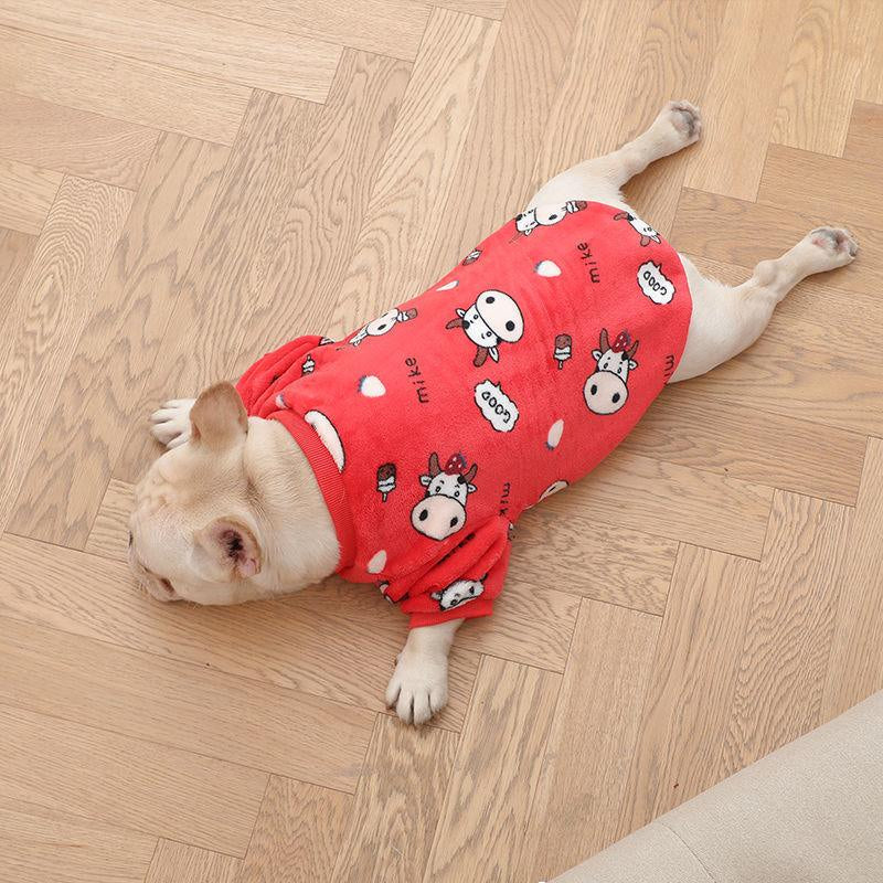 French Plush Pajamas for Fashionable Pets: Cozy Chic for Your Furry Friends!