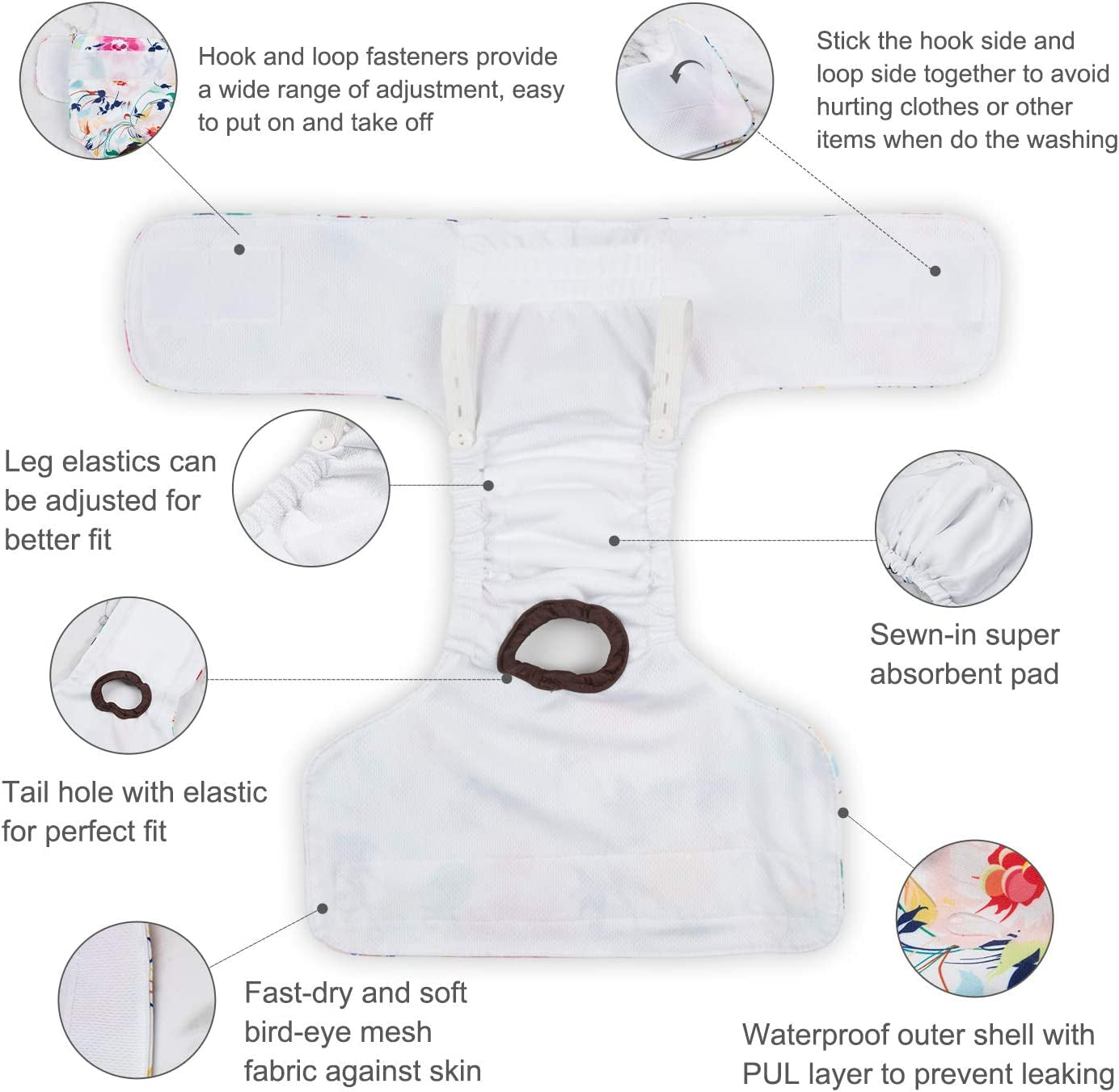 Stay Clean & Comfy: Washable Reusable Dog Diapers Xs