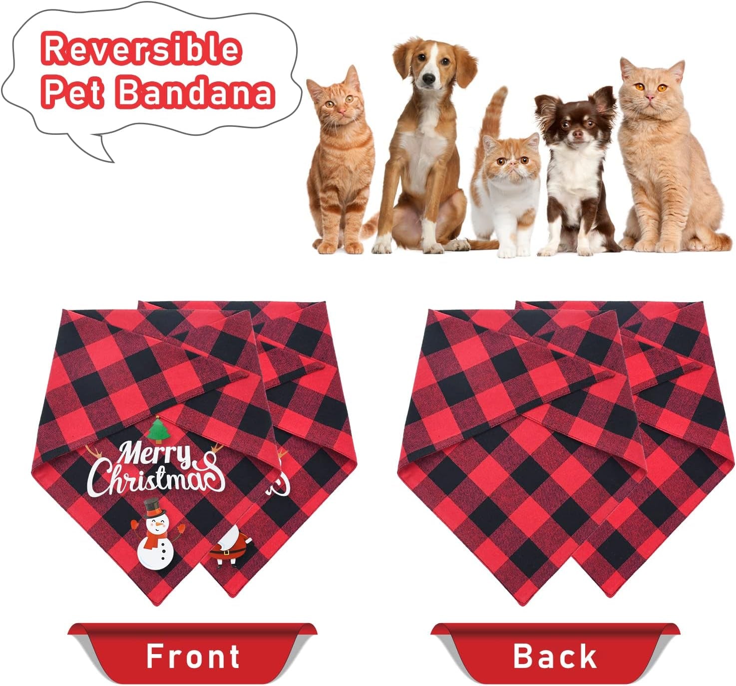 2 Pack Christmas Dog Bandana