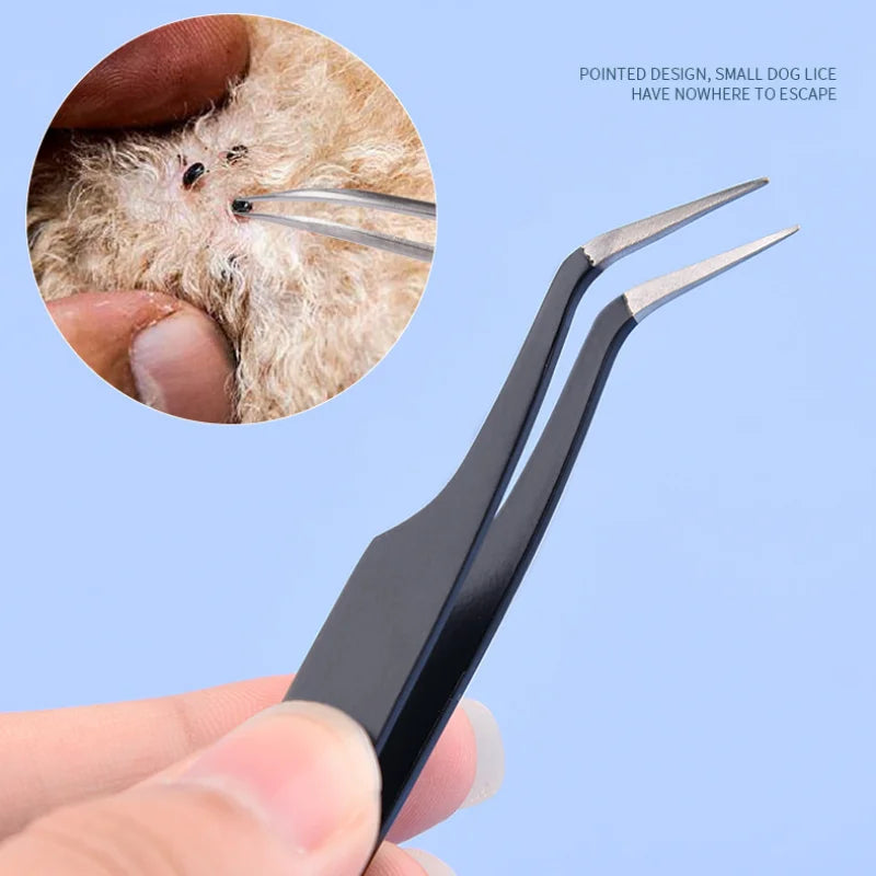 2 in 1 Tick Remover Tool Professional Tick Removal Tweezers for Pets