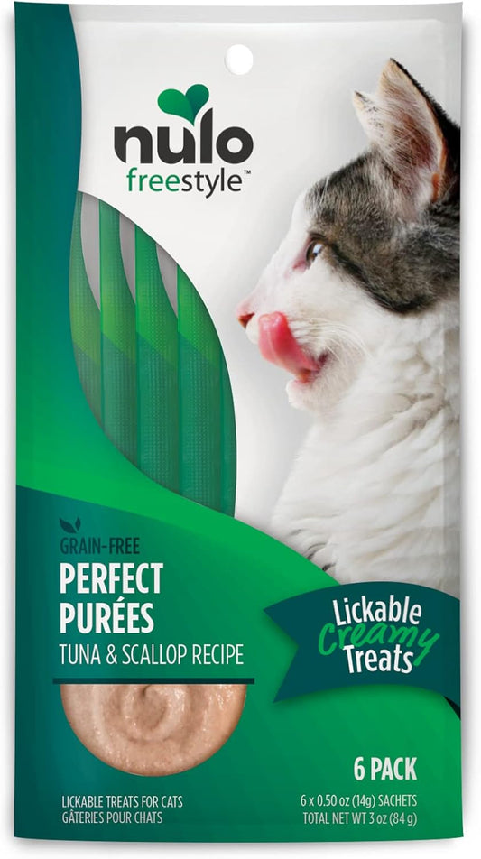 Freestyle Grain-Free Perfect Purees Premium Wet Cat Treats, Squeezable Meal Topper for Felines, High Moisture Content to Support Cat Hydration, 0.5 Ounces in Each Lickable Wet Cat Treat Pouch