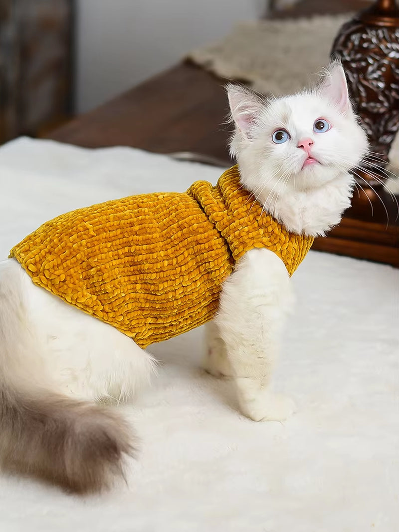 Cat Clothes Winter Warm Handmade Knitted Sweater 