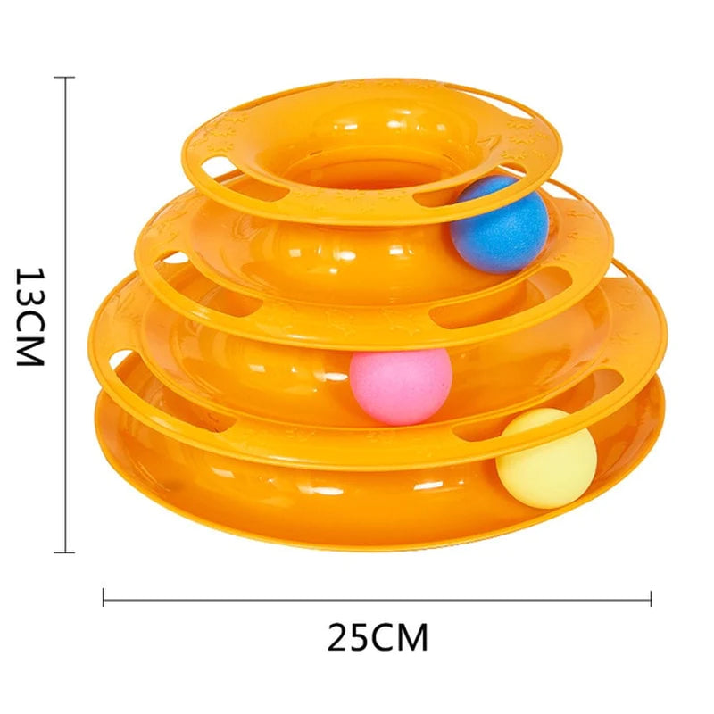 3/4 Levels Interactive Cat Toy Tower – Intelligence Training Amusement Plate for Cats