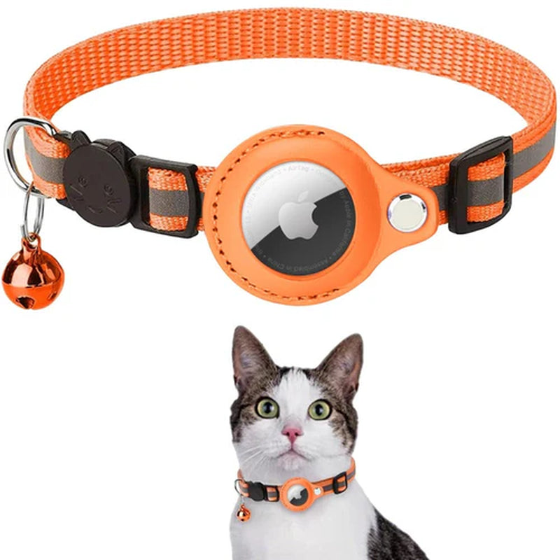 Shine Bright: Customizable Reflective Air Tag Collars for Cats