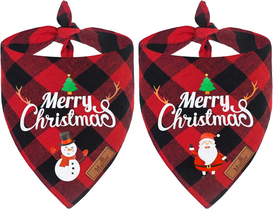 2 Pack Christmas Dog Bandana