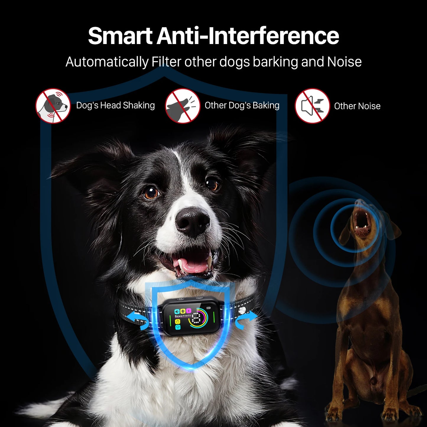 Anti-Bark Training Collar – Waterproof Electric Bark Control for Dogs with Vibration Function