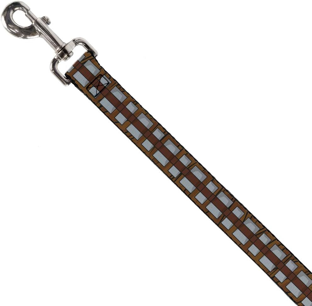 Dog Leash Star Wars Chewbacca Bandolier Bounding Browns Gray 6 Feet Long 0.5 Inch Wide