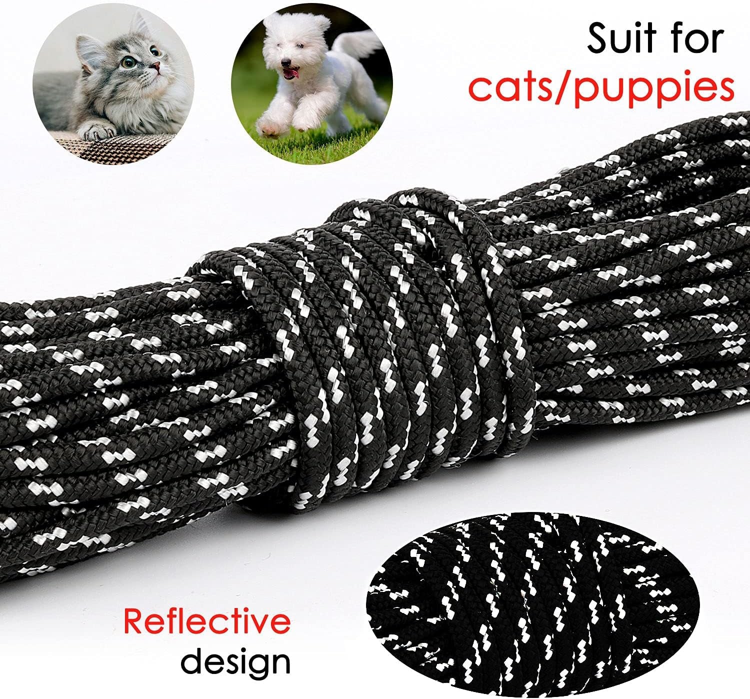 Reflective Cat Long Leash - 15 FT Escape-Proof Walking Lead | Durable & Safe Extender Leash