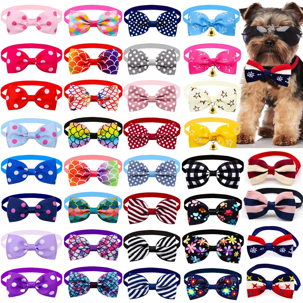 20-Piece Dog Bow Tie Set – Stylish Bulk Pet Fashion Accessories for Small Dogs & Cats