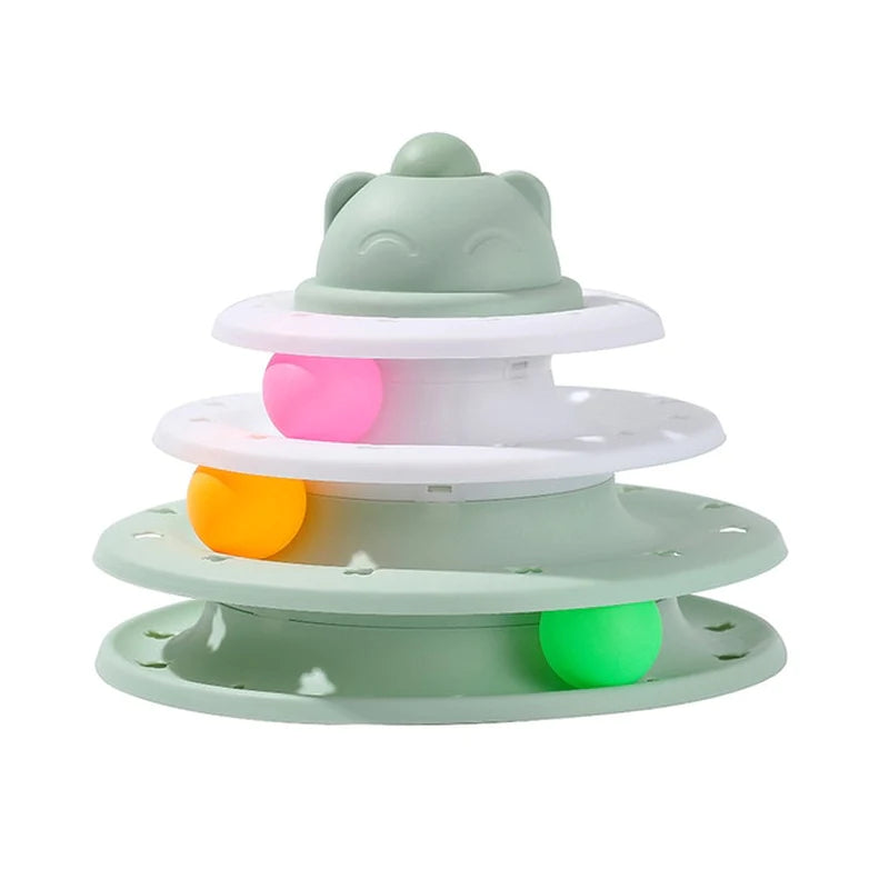 3/4 Levels Interactive Cat Toy Tower – Intelligence Training Amusement Plate for Cats