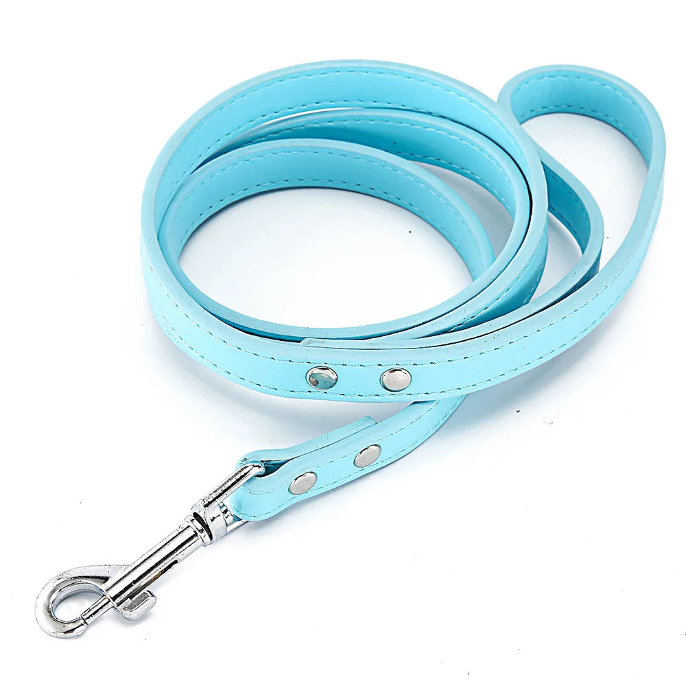 Leather Dog Leash Pet Dogs Leashes 6 Colors Solid Dog Training Leashes for Large Medium Small Dogs Lead Rope Puppy Dog Supplies