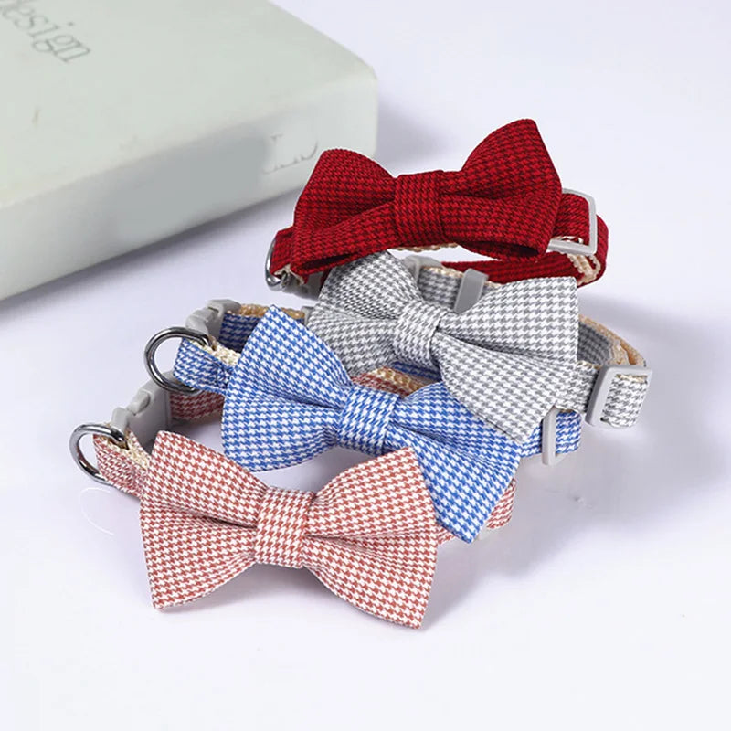 Plaid Print Bow Tie Collar: Style Meets Sophistication for Your Pet