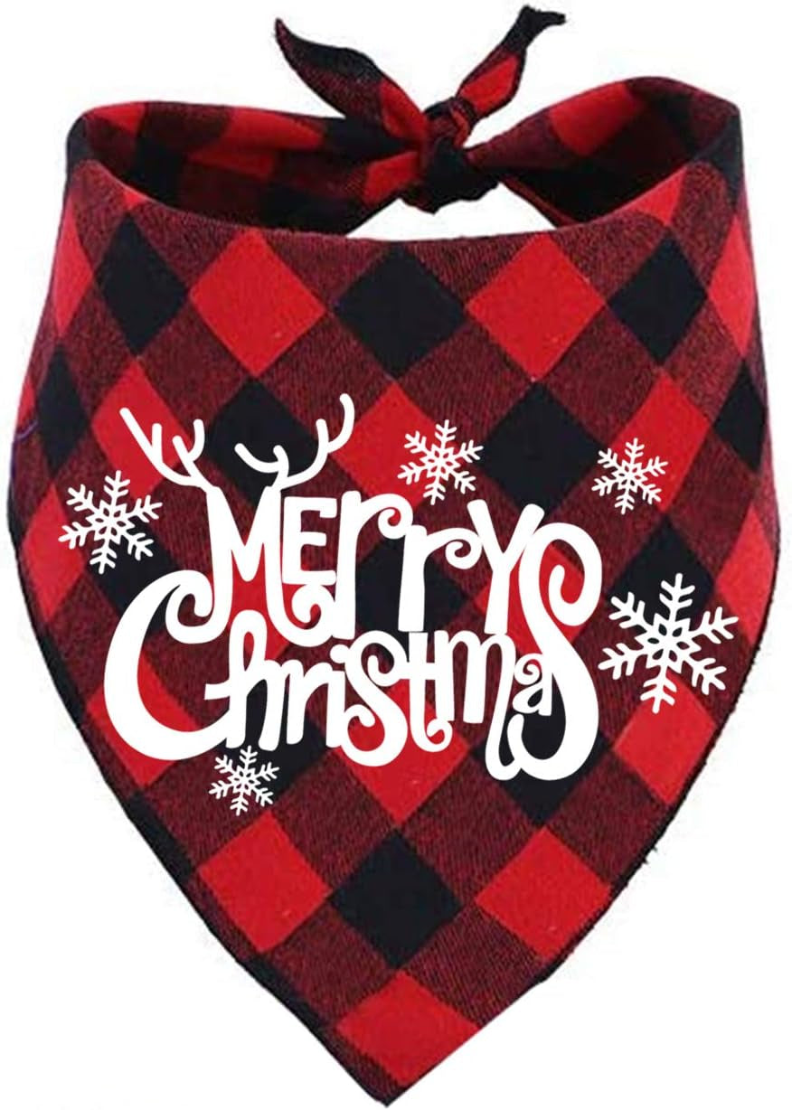 Dog Christmas Bandana: Classic Buffalo Plaid for Festive Furry Friends!