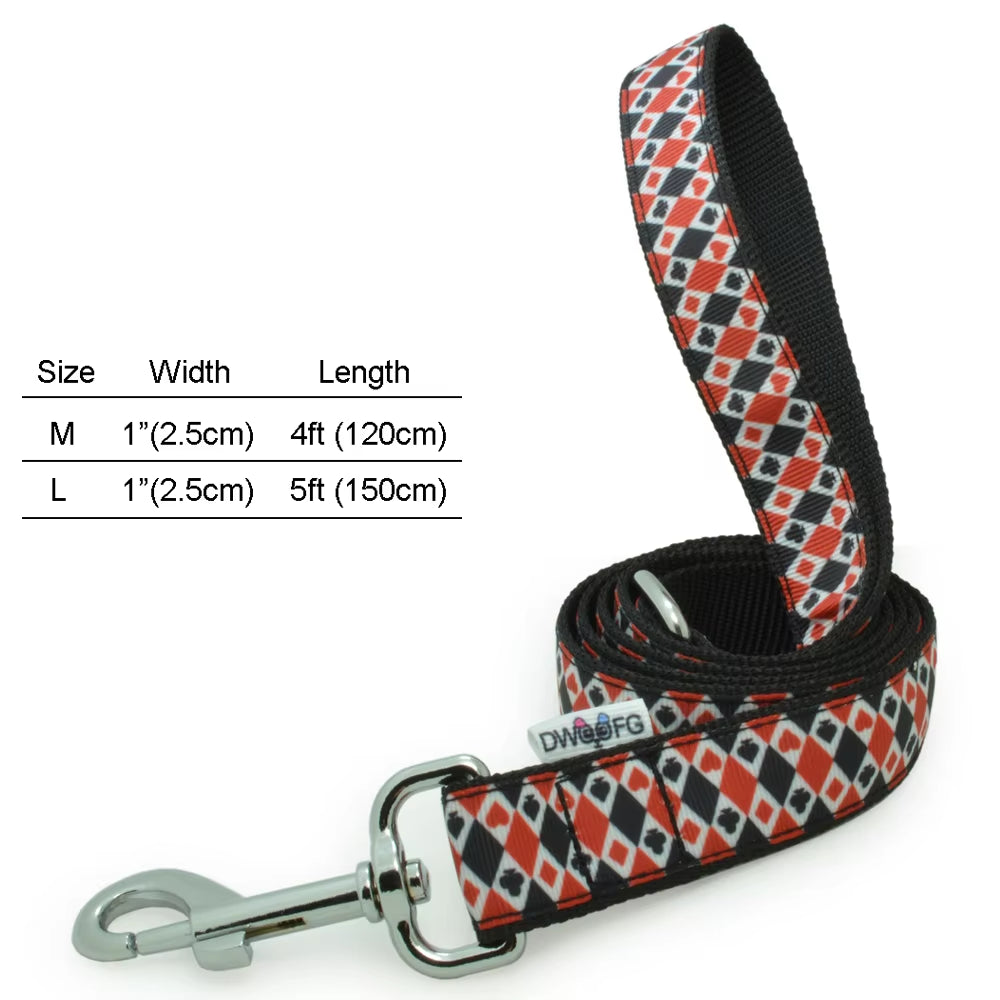 4FT/5FT Strong & Durable Plaid Dog Leash – 1'' Wide Leash for Medium & Large Dogs, Perfect for Training